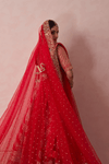 Sumedha Raw Silk Embroidered Lehenga Set With Two Dupattas