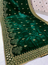 Riwayat Mukhmal Green Velevt Dupatta
