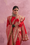 Rajrani Red Raw Silk Zari Embroidered Saree Set