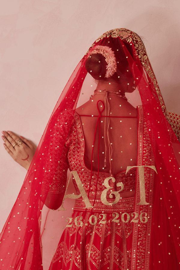 Sumedha Raw Silk Embroidered Lehenga Set With Two Dupattas