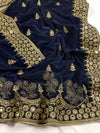 Riwayat Mukhmal Navy Blue Velevt Dupatta