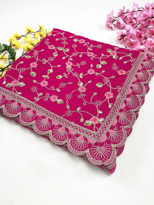 Maharani Zari Embroidered Velvet Dupatta