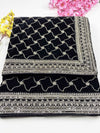 Black Premium Embroidery velvet dupatta , black velvet dupatta , velvet dupatta for bride ,black velvet dupatta online