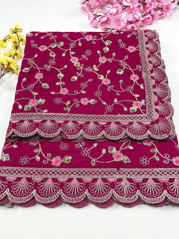 Maharani Zari Embroidered Velvet Dupatta