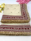 Bridal Golden Saubhagyavati Net Embroidered Wedding Dupatta