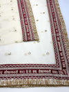 Bridal Golden Saubhagyavati Net Embroidered Wedding Dupatta