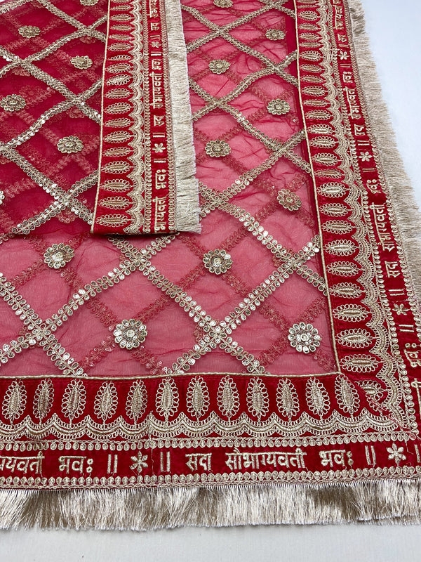 Bridal Dupatta , Net Dupatta , Embroidered Dupatta, Indian Bridal Wedding Wear Chunni, Stole, Scarf, Scarves, Veil, Hijab, Lehengha , Wedding Lehengha
