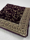 Black Premium Embroidery Velvet Dupatta For Every Occasions  