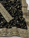 Black Premium Embroidery Velvet Dupatta For Every Occasions