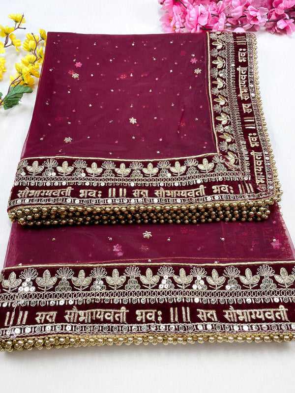 Bridal Dupatta , Net Dupatta , Embroidered Dupatta, Indian Bridal Wedding Wear Chunni, Stole, Scarf, Scarves, Veil, Hijab, Lehengha , Wedding Lehengha