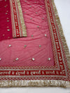 Bridal Taramati Red Zari Embroidered Fringed Net Dupatta