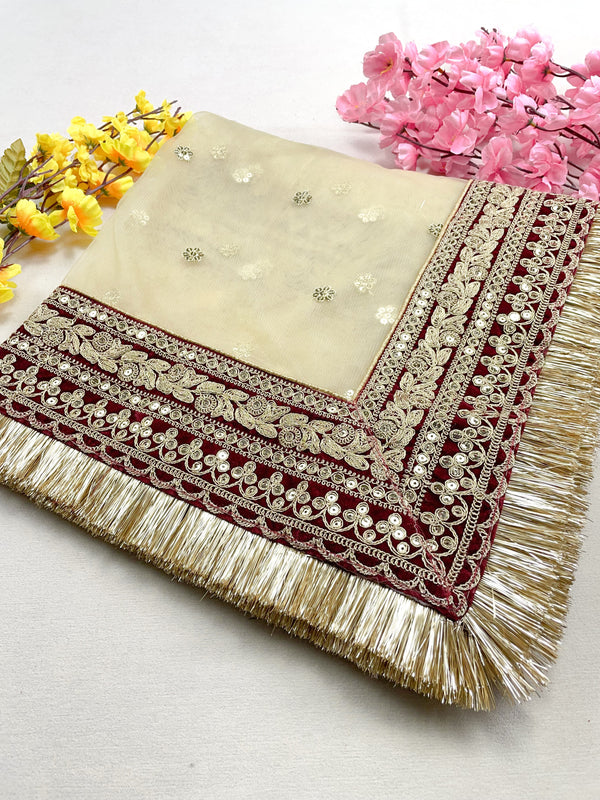 Bridal Dupatta , Net Dupatta , Embroidered Dupatta, Indian Bridal Wedding Wear Chunni, Stole, Scarf, Scarves, Veil, Hijab, Lehengha , Wedding Lehengha