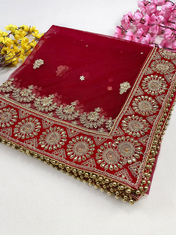Bridal Dupatta , Net Dupatta , Embroidered Dupatta, Indian Bridal Wedding Wear Chunni, Stole, Scarf, Scarves, Veil, Hijab, Lehengha , Wedding Lehengha