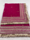 Royal Bridal Velvet Pink Wedding Dupatta  