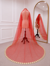 Juliette Red Bridal Veil with premium Embroidery | V1055 | Wedding Veil