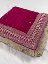 Royal Bridal Velvet Pink Wedding Dupatta  