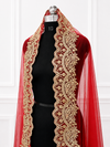 Aarna Red Bridal Veil with Luxury Embroidered Border | V1026 | Wedding Veil