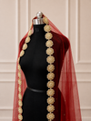 Juliette Red Bridal Veil with premium Embroidery | V1055 | Wedding Veil