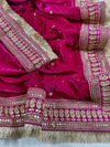 Royal Bridal Velvet Pink Wedding Dupatta  