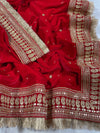 Royal Bridal Velvet Red Wedding Dupatta KYMA