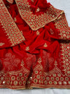 Riwayat Mukhmal Red Velevt Dupatta  