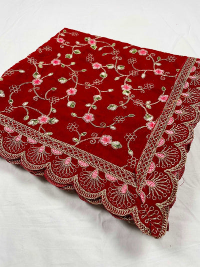 Luxurious Makhmal Velvet Dupatta with Havey Embroidery KYMA