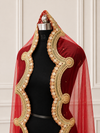 Victoria Red Bridal Veil with premium Embroidery | V1049 | Wedding Veil
