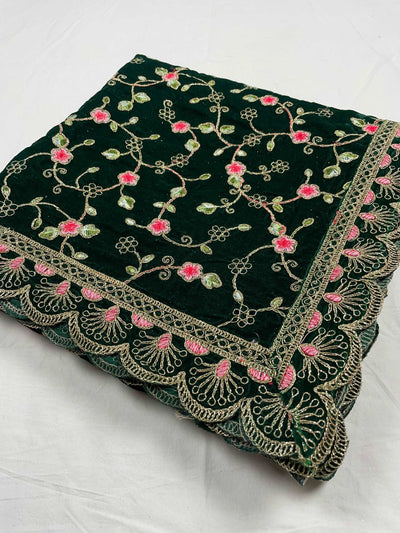 Luxurious Makhmal Velvet Dupatta with Havey Embroidery KYMA