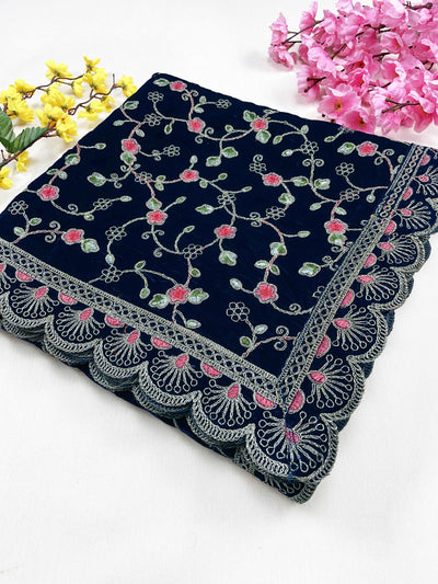 Maharani Zari Embroidered Velvet Dupatta