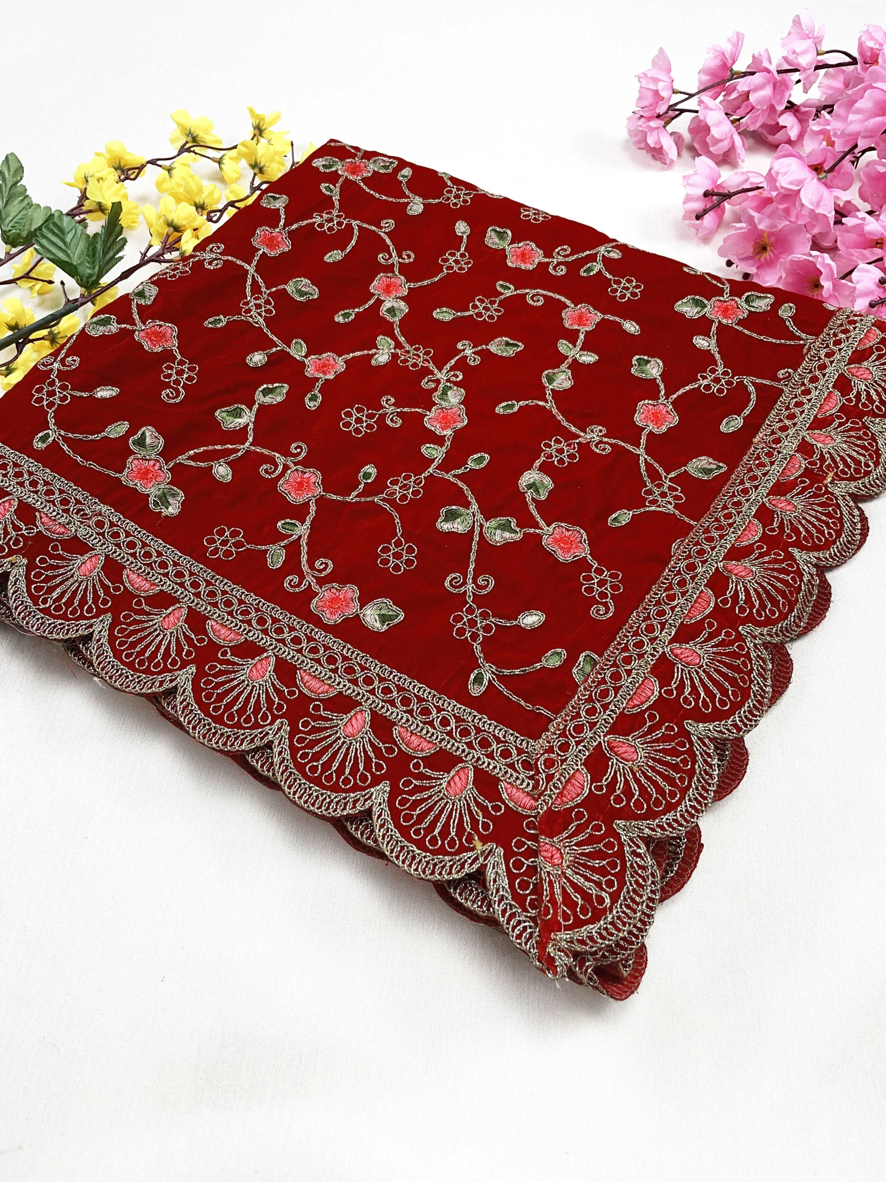 Multicolor Checkered Dupatta with Zari Border main image 0