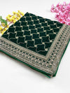 Green Premium Embroidery Velvet Dupatta For Every Occasions  