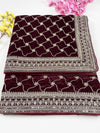 Maroon Premium Embroidery Velvet Dupatta For Every Occasions  
