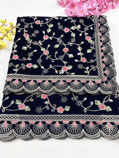 Maharani Zari Embroidered Velvet Dupatta