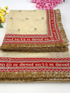 Bridal Gold Saubhagyavati Net Embroidered Wedding Dupatta