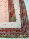 Bridal Peach Saubhagyavati Net Embroidered Wedding Dupatta