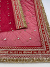 Bridal Red Saubhagyavati Net Embroidered Wedding Dupatta