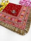 Bridal Suhani Red Embroidered Net Dupatta