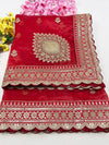 Bridal Sulekha Red Embroidered Organza Dupatta