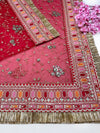 Bridal Suhani Red Embroidered Net Dupatta