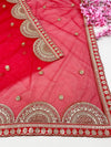 Bridal Suhani Red Embroidered Net Dupatta
