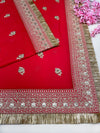 Bridal Madhulika Red Embroidered Georgette Dupatta