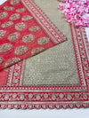 Bridal Surangika Red Embroidered Pure Organza Dupatta