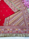 Bridal Karnavati Red Embroidered Pure Organza Dupatta