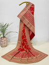 Bridal Rangrati Red Embroidered Pure Georgette Dupatta