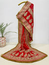 Bridal Bandhan Red Embroidered Pure Georgette Dupatta