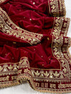 New Bridal Saubhagyavati Velvet Wedding Dupatta  